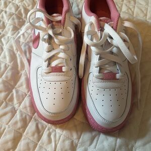 women’s Pink and White Air Force 1s